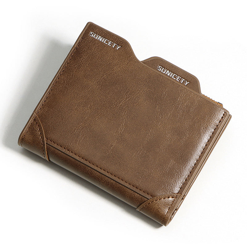 SUNICETY RFID Blocking Wallet for Men Anti-Fading PU Leather Card Storage Pouch Cash Money Zipper Pocket Carrying Bag SUNICETY RFID Blocking Wallet for Men Anti-Fading PU Leather Card Storage Pouch Cash Money Zipper Pocket Carrying Bag
